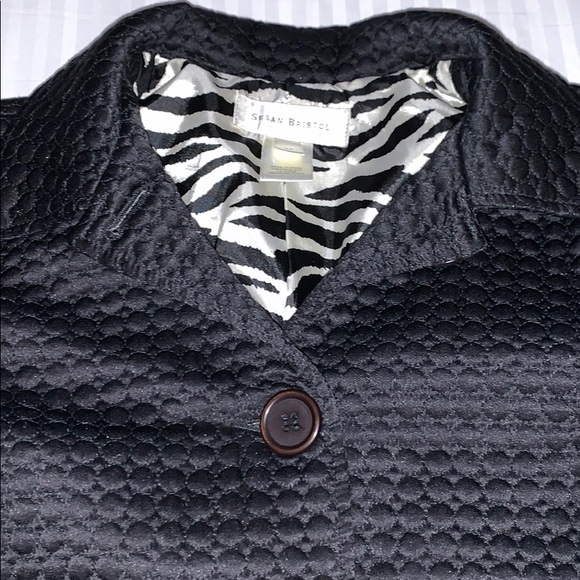 Susan Bristol black quilted jacket medium - Picture 3 of 5